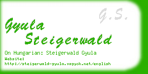 gyula steigerwald business card